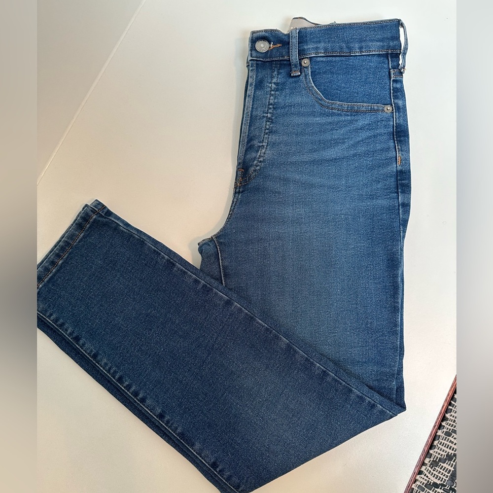 Everlane denim high rise slim straight jeans